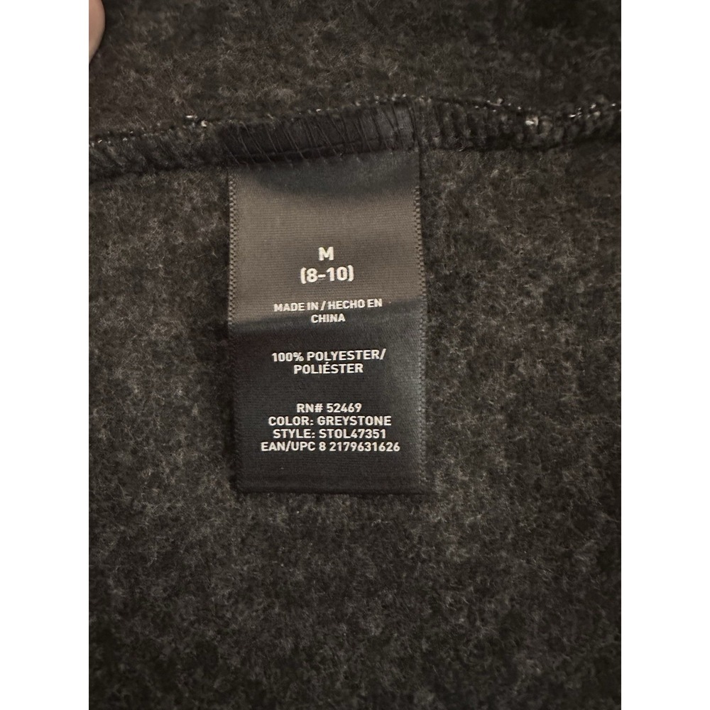 Swiss Tech Fleece Jacket Black White Heather Full Zip Outdoor Womens 8-10 Medium - Picture 4 of 4